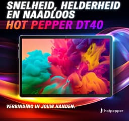 Hot Pepper DT20 - Android 12 (2024) Tablet - WiFi - 6GB RAM - 128GB - Octa Core Processor - 10.1 inch - GPS - 7000 mAh - Grijs — thumbnail 4