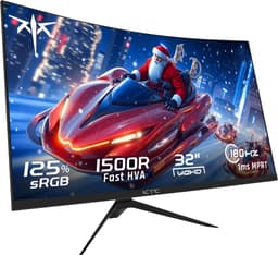 KTC H32S17 32 inch 1500R Curved Gaming Monitor 2560x1440 QHD 180Hz 16:9 ELED 99% sRGB HDR10 1ms MPRT Response Time Low-blue Compatible with FreeSync and G-SYNC USB HDMI2.0 2xDP1.4 Audio Out Flexible Adjustment with Sturdy Tripod VESA Mount Displayer — thumbnail 1