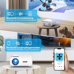 Full HD 1080P Beamer met 15.000 Lumen en 5G WiFi - Mini Thuisbioscoop, 4K Ondersteund, Geschikt voor iOS/Android/TV Stick/Laptop/PS5 — thumbnail 4