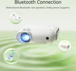 4K Beamer met WiFi en Bluetooth - Draagbare Multimediaprojector voor Thuisbioscoop, 1080P FHD-Compatibel, Streaming voor Netflix en Meer — thumbnail 5