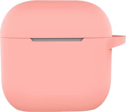 Hoesje - Geschikt voor Apple AirPods 4 - met Clip - Siliconen Hoes - Silicone Case Cover - Lichtroze — thumbnail 1
