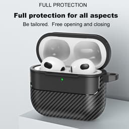 Telestore - Hoesje geschikte voor AirPods 4 - TPU carbon hoesje Beschermhoes - Shockproof AirPods 4 Cover - AirPods 4 Hoesje - Geschikt voor Apple Airpods 4 - transparant - carbon TPU cover — thumbnail 2