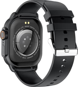 WizBay Premium Select® 2.06 inch AMOLED - Bluetooth Bellen - Message - Dynamic Hartslag & Slaap Monitor - Bloeddruk & O2 - 100+ Sport Modi - 650mAh - Magnetic Laden - Zink Alloy Zwarte Kast - Zwart TPU Band — thumbnail 5