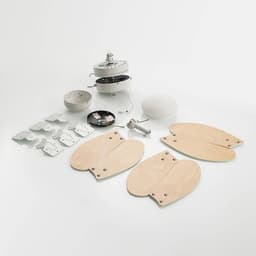 Lindby - Plafondventilatoren met verlichting - 1licht - Staal, MDF, glas - H: 36.5 cm - E14 - wit, beuken — thumbnail 5