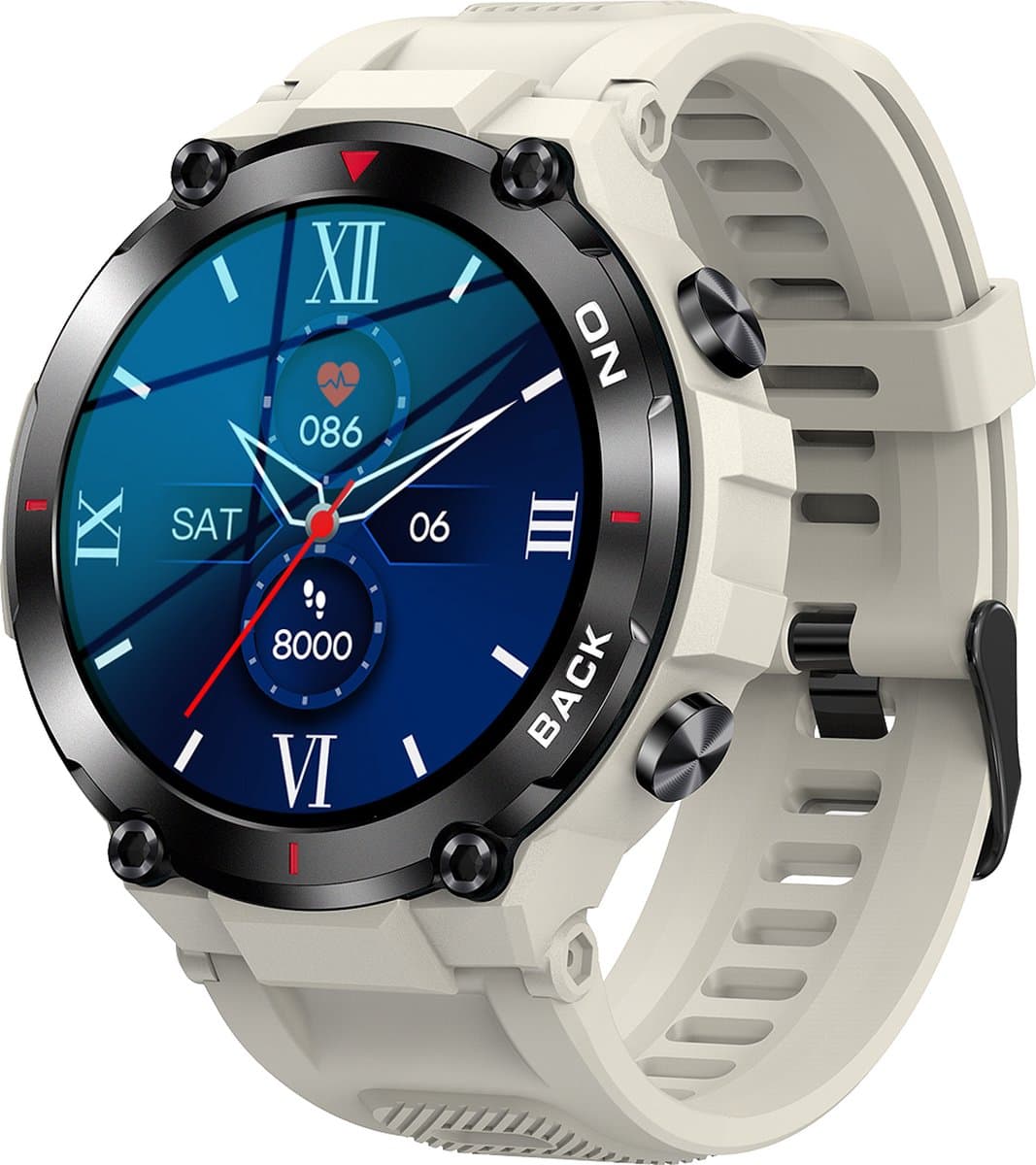 Knobbout Luxe 1.19" Scherm AMOLED Dames Smartwatch – Bluetooth Bellen – Hartslag-, Bloeddruk- & Zuurstofmeting – Slaapmonitor – Ademhalingstraining – Menstruatiecyclus – AI-Spraakassistent – IP67 Waterdicht – Rosegouden Stalen Band — afbeelding 1