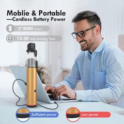 Draadloze 6-in-1 Accu Handstofzuiger met Ventilator - Mini Stofzuiger voor Auto - Sterke Suction tot 15 kpa — thumbnail 4