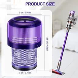 Filters geschikt voor Dyson V11 V15 Torque Drive Animal Complete Extra Detect Submarine - Vervangingsfilter - 4 Pack - 970013-02 - HEPA - H12 - Wasbaar - Herbruikbaar — thumbnail 4