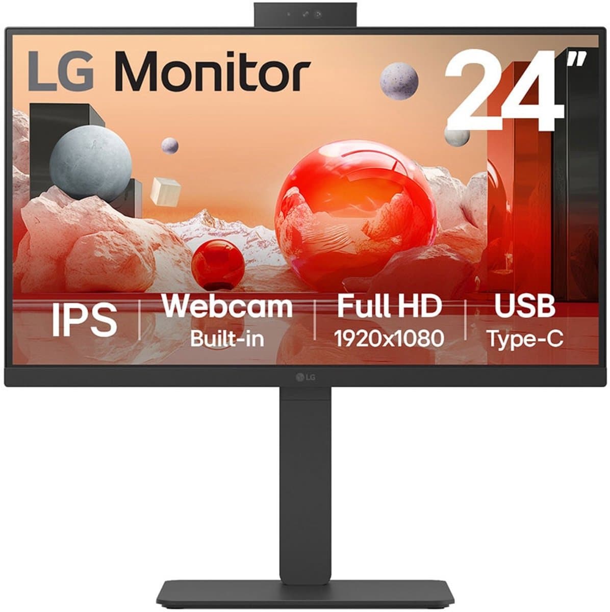 LG 24BA850-B computermonitor 60,5 cm (23,8 inch) 1920 x 1080 pixels Full HD zwart — afbeelding 1