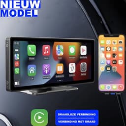 Vevilon Draadloos CarPlay Scherm 10.26 Inch – Apple CarPlay & Android Auto – Universeel Navigatiesysteem voor Auto – Bluetooth – AUX/FM – Incl. Achteruitrijcamera — thumbnail 5
