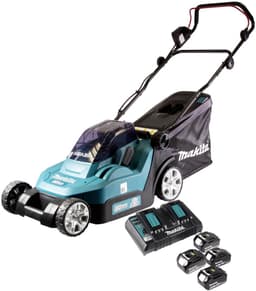 Makita DLM 432 PF4 accumaaier 36 V (2x 18 V) 43 cm + 4x accu 3,0 Ah + dubbele lader — thumbnail 2