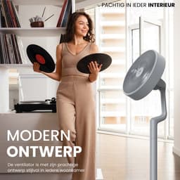 AirKing Statiefventilator - Extreem Stil en energiezuinige ventilator met 15 snelheden, DC Motor, Timer en Nachtmodus - In hoogte verstelbaar (60-105cm) - Horizontale + verticale oscillatie - Grijs — thumbnail 5