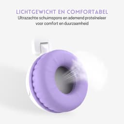 StayPowered Koptelefoon - Veilig & Comfortabel voor Kinderen - 85dB Geluidslimiet - Zacht Memory-Schuim - Ergonomisch Ontwerp - Opvouwbaar & Duurzaam - Verstrengelvrij Kabel - Universele Compatibiliteit - Wit/Paars - Levering Sneller dan Aangegeven! — thumbnail 3