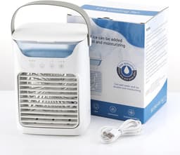 Mobiele airconditioning - 4-in-1 draagbare airconditioner en luchtkoeler - luchtbevochtiger en tafelventilator - 700 ml / 2 koude nevel - 3 automatische timers - 7 kleuren nachtlampje. . — thumbnail 3