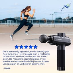 Pace Recovery Massage Gun Pulse 1 - Deep Tissue 10 mm - Voor Spierherstel & Blessures - Hoge Amplitude van 3200 RPM - 30 Standen - < 45 decibel Geluid- Krachtige & Innovatieve Motor — thumbnail 4