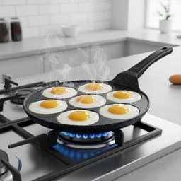 Signature Home, Pannenkoekenpan voor 7 Personen met Minerale Antiaanbaklaag, Zwart — thumbnail 2
