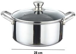 Cheffinger, Soeppan 28 cm, 8 l, met antiaanbaklaag en deksel, Zilver — thumbnail 3