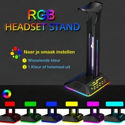 Daroyx Headset Standaard HSD8 - Premium Koptelefoon Houder - RGB Headset Stand met Led Verlichting — thumbnail 4