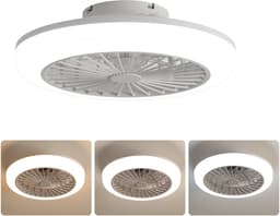 plafondventilatormetverlichting-Bladloze LED Plafondlamp 46cm Wit Met Afstandsbediening — thumbnail 1