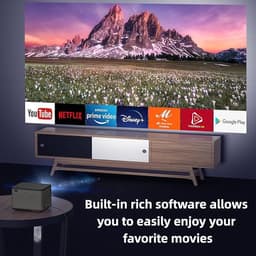 Mini Beamer 5G WiFi & Bluetooth – Draagbare Smart Projector – Native 720p, Ondersteunt Full HD 1080p – Met Apps (YouTube/Netflix/Prime) – Compatibel met iPhone, Android, PS4, Fire TV Stick & PC — thumbnail 5