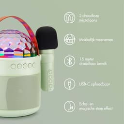 imoshion Sing & Shine Karaoke Set - Met Bluetooth Speaker, Microfoons en Discolamp - Karaokeset voor Volwassenen en Kinderen — thumbnail 4