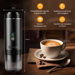 Mini Koffiezetapparaat - Draagbare Espresso - Koffie Maken - Accu Aangedreven - 80 ml Watertank - Zwart — thumbnail 4