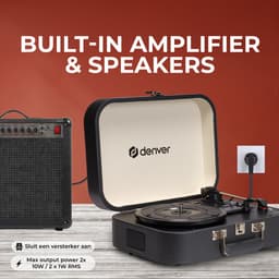 Denver Platenspeler - Ingebouwde Speakers en Versterker - Incl. PC Software - Auto-stop - Retro - VPL130 — thumbnail 4