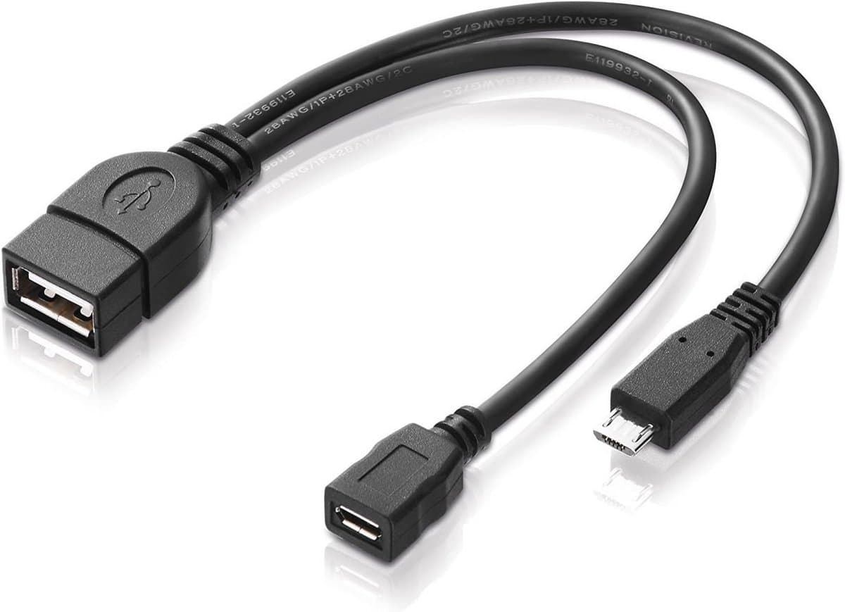 USB OTG Adapterkabel Micro-USB 2.0 met Stroomaansluiting voor Externe Harde Schijven en Apparaten — afbeelding 1