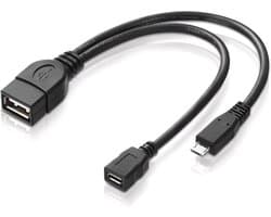 USB OTG Adapterkabel Micro-USB 2.0 met Stroomaansluiting voor Externe Harde Schijven en Apparaten
