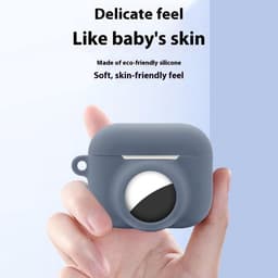2 in 1 AirPods Pro 3 en Airtag Case - Beschermhoes - AirPods Pro 3 Cover - AirPods Pro 3 AirTag Hoesje - tracker - hoesje geschikt voor Apple Airpods Pro 3 - donker blauw - met screenprotector — thumbnail 4