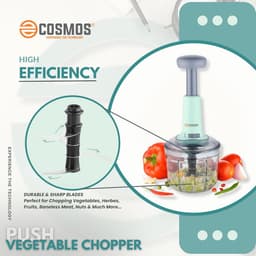 Foodchopper 900ml met 4 Rvs Messen voor Groente, Aardappelen, Ui en Salade — thumbnail 4