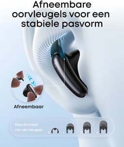 soundcore Liberty Buds by Anker - Semi-in-ear design met afneembare kleppen - Adaptieve ruisonderdrukking - Snel opladen - Draadloze bluetooth-hoofdtelefoon met vertaling - 30 uur batterijduur — thumbnail 4