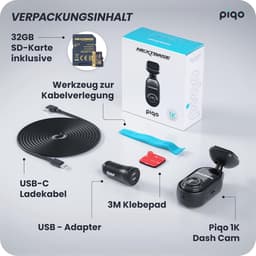 Dashcam Compact 1K Full HD met 32GB SD Kaart - Voor Auto, App Controle, Parkeerbewaking en Loopopname — thumbnail 2
