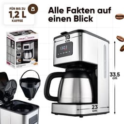 ProfiCook KA 1300 - Filter-Koffiezetapparaat -8 tot 10 kops - thermoskan -Timer — thumbnail 2