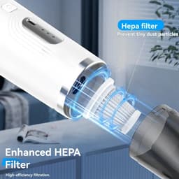 Draadloze Handstofzuiger – Krachtige Zuigkracht 6000Pa – Oplaadbare Mini Stofzuiger – Voor Auto, Huis en Meubels – Wit — thumbnail 4