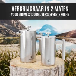 Bjørn Liebdhal Premium Cafetiére, Dubbelwandig, Roestvrij Staal, 600 ml - French Press Koffiemaker - Geschikt Voor Koffie, Melkopschuimen & Thee — thumbnail 5