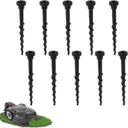 10 stuks aardschroeven - bodemschroeven voor grasmaaier - laadstation bevestiging op gazon - vloer (zwart) — thumbnail 1