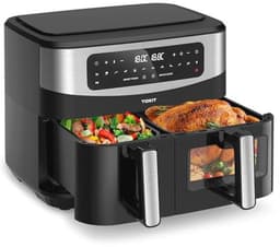Dual Zone Heteluchtfriteuse 2800W met Kijkvenster en 12-in-1 Kookprogramma's — thumbnail 1