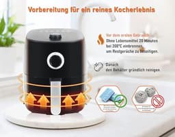 Mini Heteluchtfriteuse met Temperatuurregeling, 1400 Watt, 5-in-1 Multicooker voor Gezond Frituren en Koken — thumbnail 3