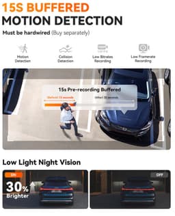 VANTRUE E1 Pro 4K Mini Dash Cam Voorkant, STARVIS 2 Plate Pix™ HDR Nachtzicht Autocamera, 5G WiFi GPS, 1,54'' scherm, LTE,Spraakbesturing, 24H Gebufferde Parkeermodus — thumbnail 3