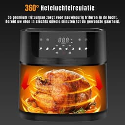 Quvo® Airfryer XXL - Mini-oven - Heteluchtfriteuse - 9L - 8 Programma's - Zwart - 30cm x 36cm x 30cm — thumbnail 3