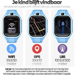 Phreeze Kinderhorloge Jongen - Smartwatch Kind - GPS Horloge Kind - Waterdicht - 4G - Met Simkaart - Belfunctie - Video - Bellen - Spelletjes - Stappenteller - Alarmen - SOS - Blauw — thumbnail 3