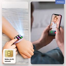 Phreeze Kinderhorloge Meisje - Smartwatch Kids - GPS Horloge Kind - Waterdicht - 4G - Met Simkaart - Belfunctie - Camera - Bellen - Spelletjes - Stappenteller - Alarmen - SOS - Roze & Paars — thumbnail 2