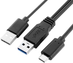 USB-C naar Dual USB Y-Kabel | Extra Stroom en Data voor Externe Harde Schijf en Laptop — thumbnail 5