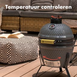 KitchenBrothers Kamado BBQ - 13 Inch Houtskool Barbecue - 27⌀ cm - PFAS-vrij - Egg BBQ - Vaderdag Cadeau - Grijs — thumbnail 5