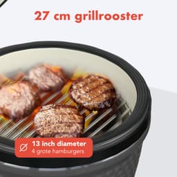 KitchenBrothers Kamado BBQ - 13 Inch Houtskool Barbecue - 27⌀ cm - PFAS-vrij - Egg BBQ - Vaderdag Cadeau - Grijs — thumbnail 4
