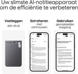 Plaud Note - LLM Empowered - AI Voice Recorder - Starlight - 64gb intern geheugen - - Incl. Magnetic Black case in verpakking - Magsafe - Originele PLAUD hoes — thumbnail 3