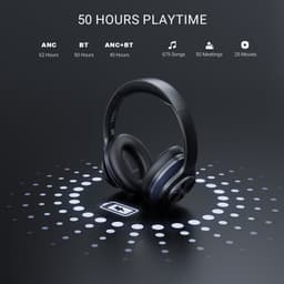OneOdio Focus A10 – Zwart/Paars – Over-Ear Bluetooth Koptelefoon – Hybrid ANC – 50H Batterijduur – Dual Device Pairing — thumbnail 4