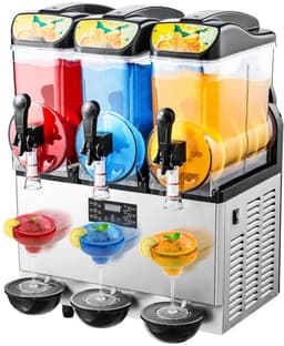 Slushmachine - Commerciële Granitamachine 3-Tanks 15 L x 3 - Roestvrij Staal - Tot 180 Kopjes - Voor Horeca en Thuis - Margarita en Smoothie — thumbnail 1