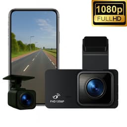 Lefairy dashcam voor auto en achteruitrijcamera- WiFi app - 3 inch scherm - Full HD - G sensor - 24 uur bewaking — thumbnail 1