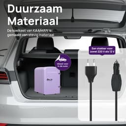Kaaiman® Mini Koelkast 4L - Kleine Koelkast 12V/220V - Cosmetische Koelkast - Warm en Koud Functie - Skincare Fridge - Minikoelkast Slaapkamer - Paars — thumbnail 5